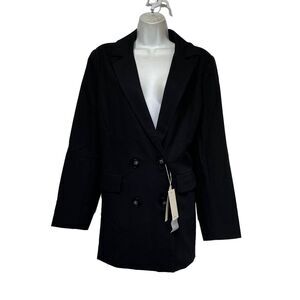 silent memo Black Obsidian Double Breasted Blazer Size M